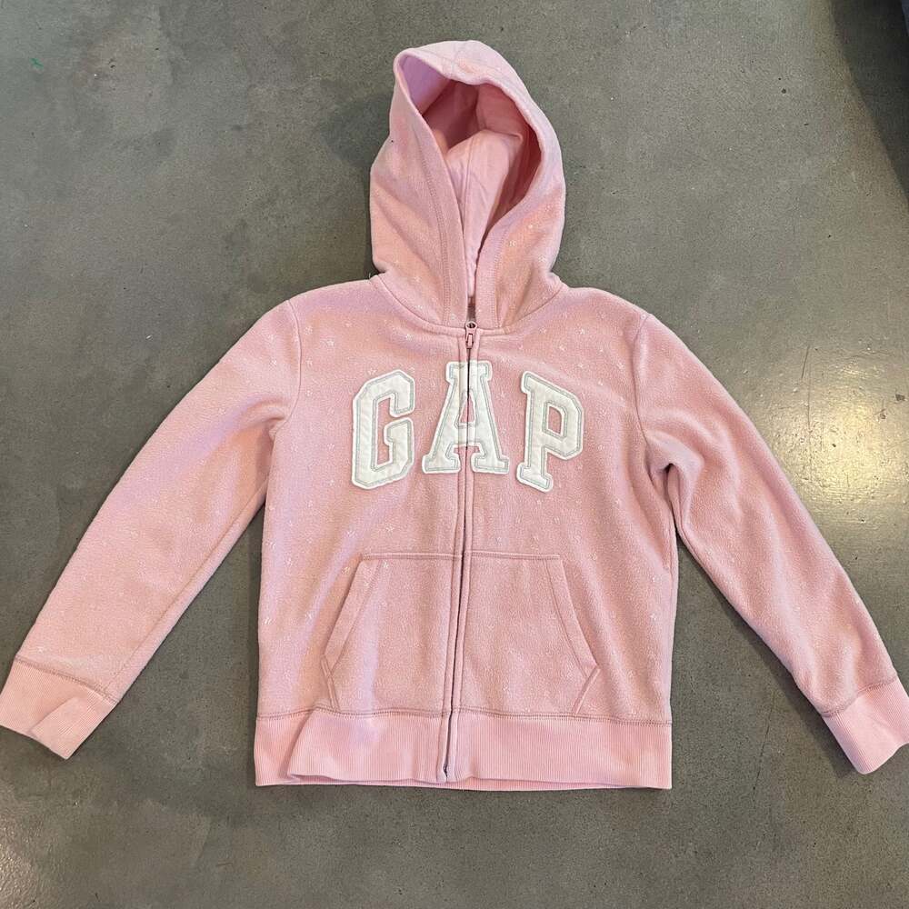 Gap kids pink full zip sweater hoodie jacket girls size 10